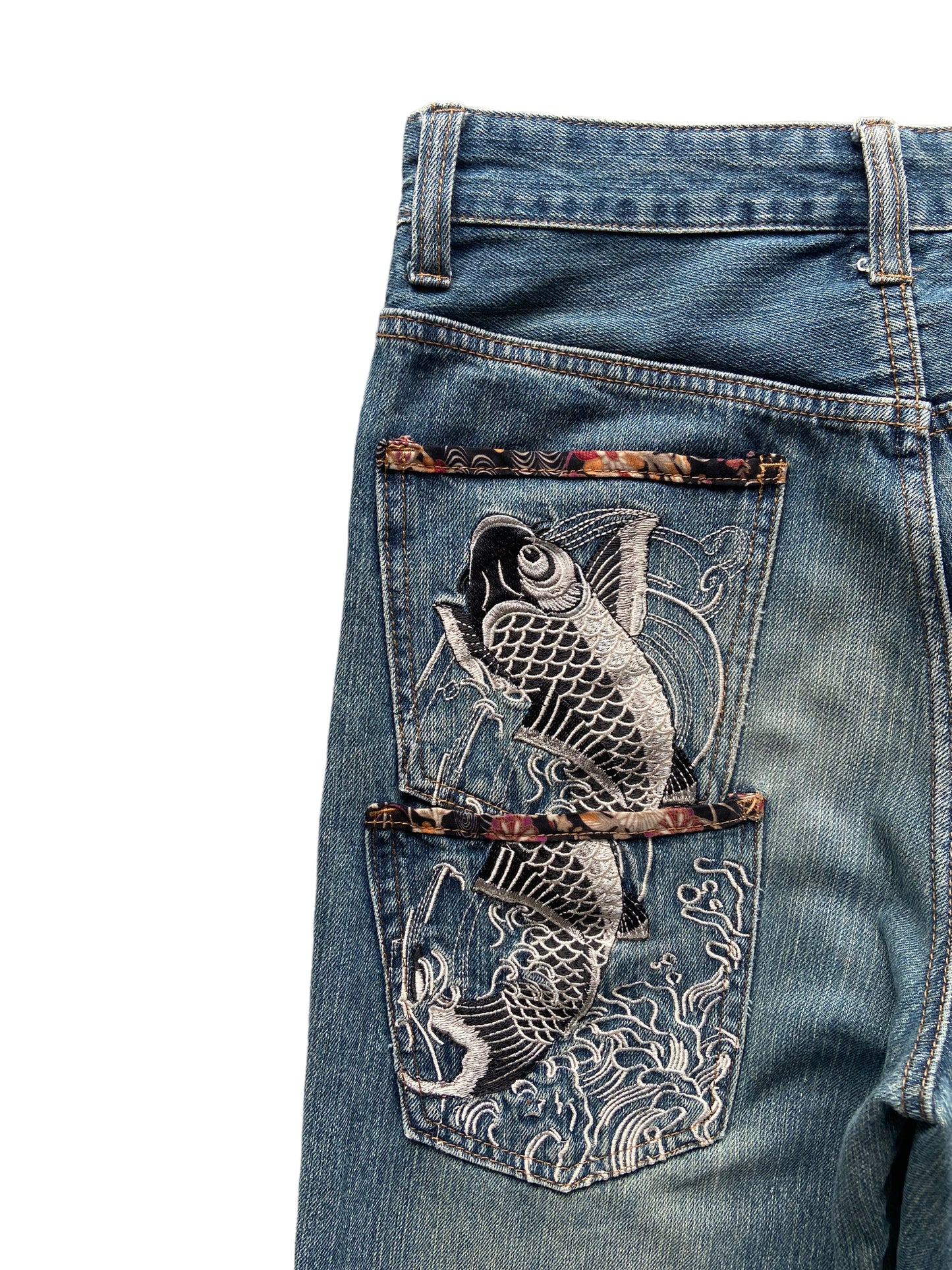 Japanese Embroidered Denim Jeans