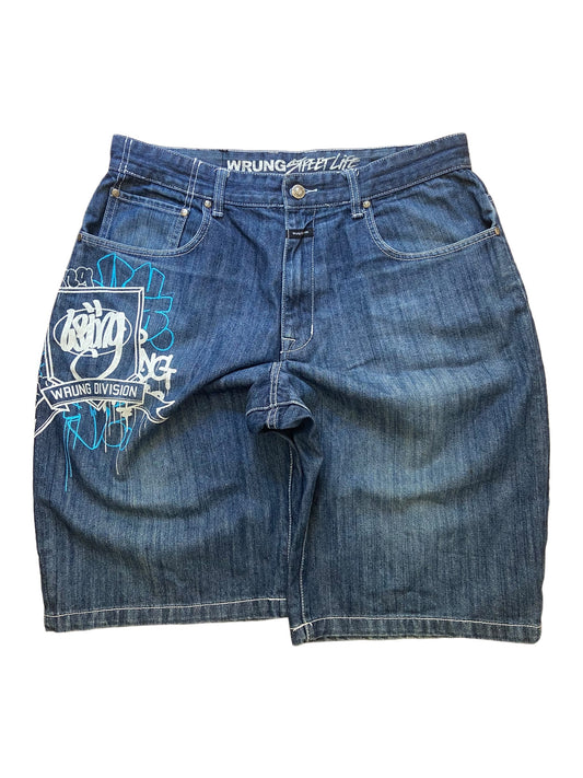 Wrung Denim Shorts