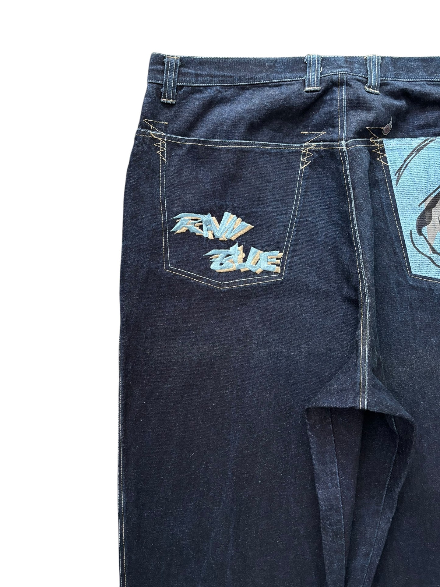 Raw Blue Denim Jeans