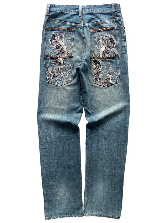 Japanese Embroidered Denim Jeans