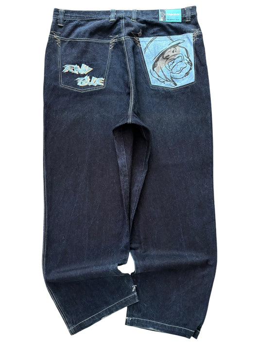 Raw Blue Denim Jeans